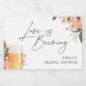 Bruiloftsfeest 'Beer Love is Brewing' Sparkling Wijnetiket (Enkel label)