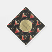 Bruiloftsfeest Black Gold Glam Dranken Servet (Hoek)