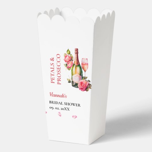 Bruiloftsfeest 'Bloemblaadjes en Prosecco' Bedankdoosjes (Voorkant)