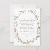 Bruiloftsfeest Bloemen en Prosecco Bedankkaart (Achterkant)