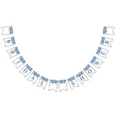 Bruiloftsfeest Bloemenscript Navyblauw Aquarel Vlaggetjes (Alle)