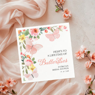 Bruiloftsfeest Bloemstuk Een Leven Lang Vlinders Servet