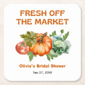 Bruiloftsfeest 'Boerenmarkt vers van de markt' Kartonnen Onderzetters (Voorkant)