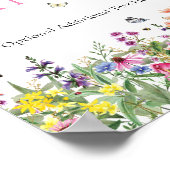Bruiloftsfeest Bord met Wilde Bloemen Poster (Hoek)