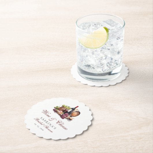 Bruiloftsfeest Borrelplank Wijn & Kaas Kartonnen Onderzetters (Insitu)