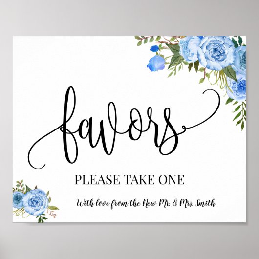 Bruiloftsfeest bruidssuikers boho chic blauw poster (Voorkant)