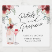 Bruiloftsfeest Bruiswijn Lab met Bloemen & Prosecc Sparkling Wijnetiket (Enkel label)