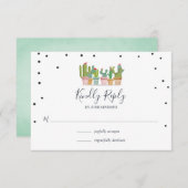 Bruiloftsfeest Cactus Bruiloft RSVP Kaarten (Voorkant / Achterkant)