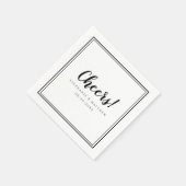 Bruiloftsfeest Cheers Modern Zwart & Wit Servet (Hoek)