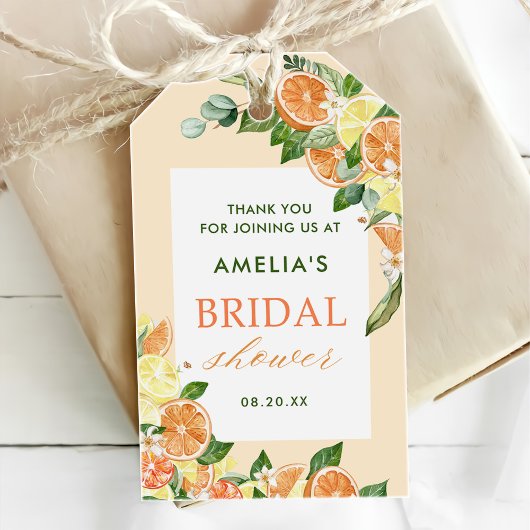 Bruiloftsfeest Citrus Hoofdprijs Cadeaulabel