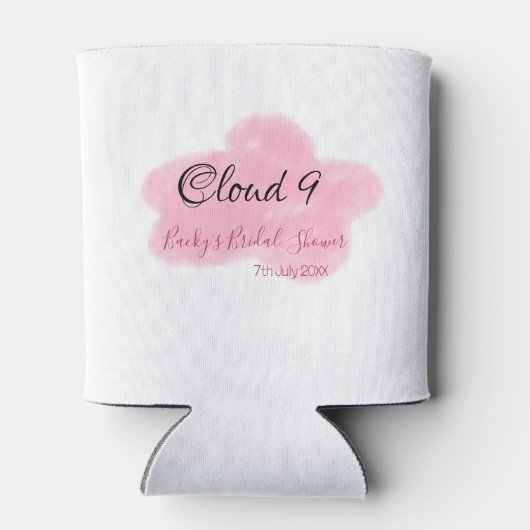 Bruiloftsfeest cloud nine rode pastel naamdatum blikjeskoeler (Achterkant)