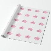 Bruiloftsfeest clouds nine roze pastel naamdatum cadeaupapier (Uitgerold)