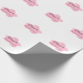 Bruiloftsfeest clouds nine roze pastel naamdatum cadeaupapier (Hoek)