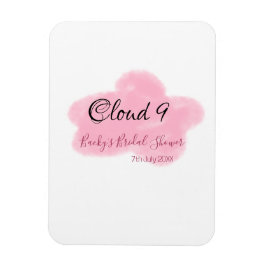 Bruiloftsfeest clouds nine roze pastel naamdatum magneet