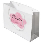 Bruiloftsfeest clouds nine roze pasteltinten naamd groot cadeauzakje (Achterkant Gekanteld)
