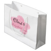 Bruiloftsfeest clouds nine roze pasteltinten naamd groot cadeauzakje (Voorkant Gekanteld)