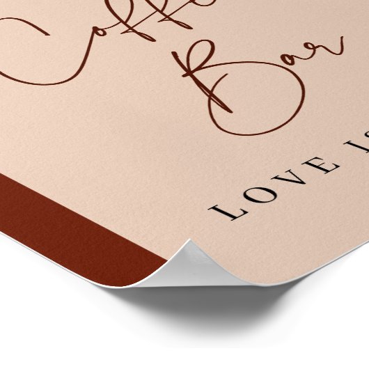 Bruiloftsfeest 'Coffee Bar Love is Brewing' Poster (Hoek)