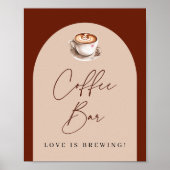 Bruiloftsfeest 'Coffee Bar Love is Brewing' Poster (Voorkant)