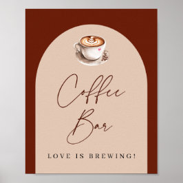Bruiloftsfeest 'Coffee Bar Love is Brewing' Poster