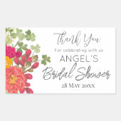 Bruiloftsfeest Dank Je voor de Zomer Bloementuin  Rechthoekige Sticker (Voorkant)