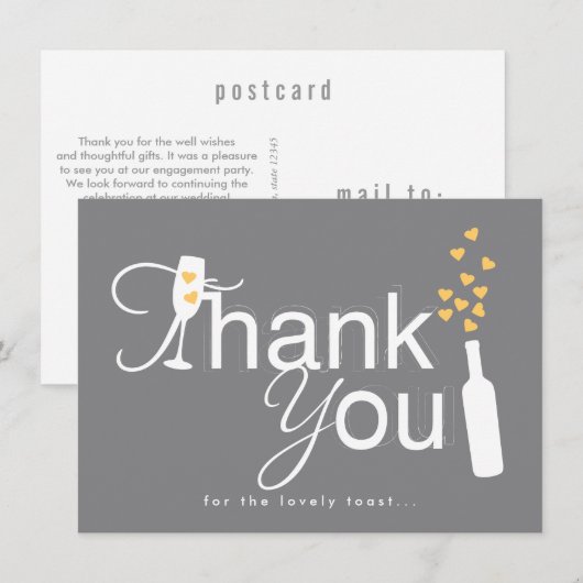 Bruiloftsfeest Dankbetuiging Bedankkaart (Voorkant / Achterkant)