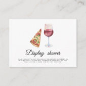 Bruiloftsfeest Display met wijn en pizza Informatiekaartje (Voorkant)