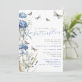 Bruiloftsfeest 'Een Leven Lang Vlinders Hortensia' Kaart (Staand voorkant)