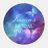 Bruiloftsfeest 'Een Leven Lang Vlinders'  Ronde Sticker (Voorkant)