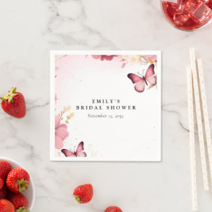 Bruiloftsfeest Een Leven Lang Vlinders Servet