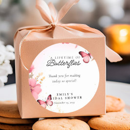 Bruiloftsfeest 'Een leven vol vlinders' Ronde Sticker