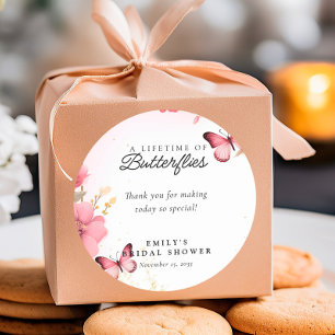 Bruiloftsfeest 'Een Leven Vol Vlinders' Ronde Sticker