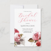 Bruiloftsfeest Elegante Roze Rozen Kaart (Voorkant)