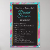 Bruiloftsfeest Events Teal Prachtige Fun Poster (Voorkant)