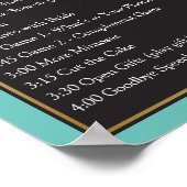 Bruiloftsfeest Events Turquoise Prachtige Fun Post Poster (Hoek)