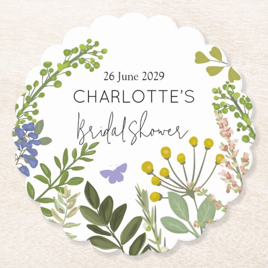Bruiloftsfeest Evergreen Summer Garden Kartonnen Onderzetters (Voorkant)
