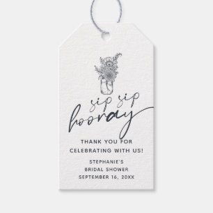 Bruiloftsfeest Florale Mason Pot Sip Sip Hooray Cadeaulabel