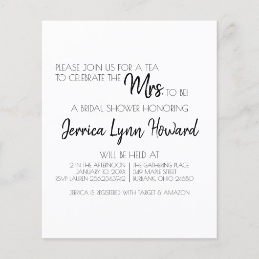 Bruiloftsfeest Flyer voor Toekomstige Bruid & Brui (Voorkant)