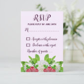 Bruiloftsfeest Garden Dahlia RSVP Kaartje (Staand voorkant)