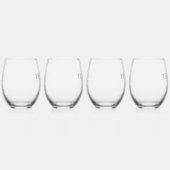 Bruiloftsfeest Gepersonaliseerd Wijnglas Zonder Voet (Links)