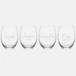 Bruiloftsfeest Gepersonaliseerd Wijnglas Zonder Voet