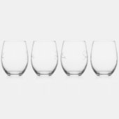 Bruiloftsfeest Gepersonaliseerd Wijnglas Zonder Voet (Links)