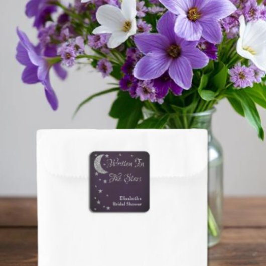 Bruiloftsfeest 'Geschreven in de sterren' Vierkante Sticker