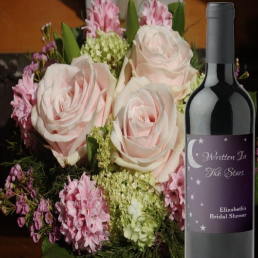 Bruiloftsfeest 'Geschreven in de sterren' Wijn Etiket