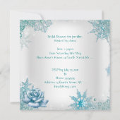 Bruiloftsfeest Glitter Turkoois Wit Rozen Kaart (Achterkant)
