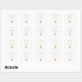 Bruiloftsfeest Gouden Harten Vierkante Sticker (Vel)