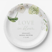 Bruiloftsfeest 'Greenery Love In Bloom' Papieren Bordje (Voorkant)