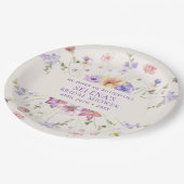 Bruiloftsfeest 'Hij geeft me paarse vlinders' Papieren Bordje (Gekanteld)