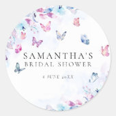 Bruiloftsfeest Hij Geeft Me Vlinders Ronde Sticker (Voorkant)