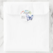 Bruiloftsfeest Hij Geeft Me Vlinders Ronde Sticker (Tas)