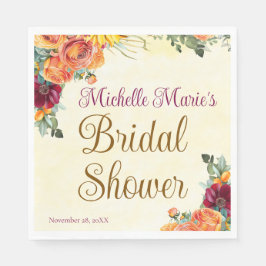 Bruiloftsfeest in bloemrijke herfststijl servet